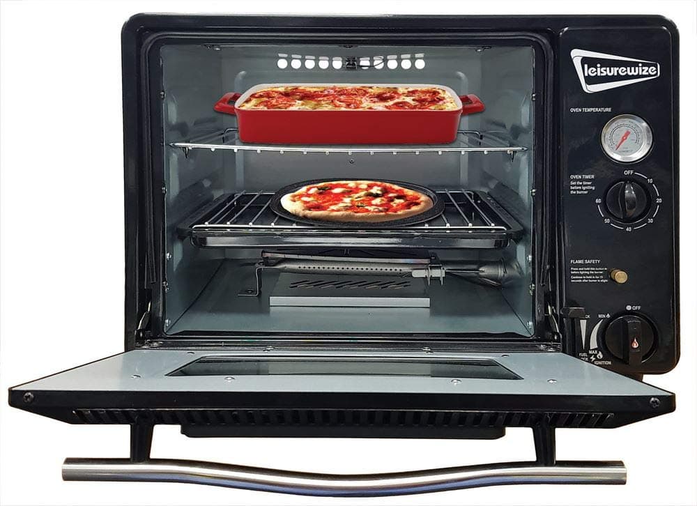 MP Essential Camping, Caravan & Home Portable 30L Gas Butane Cooker Oven - BLACK