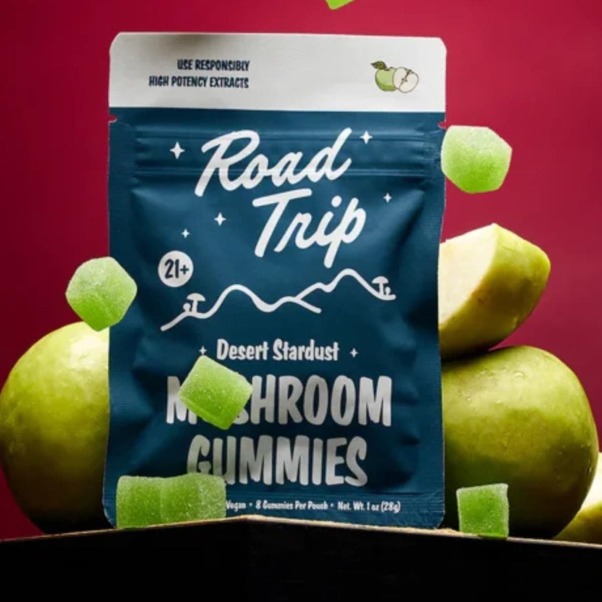 Road Trip This Listing is for The Flavor Green Apple Each Pack Will Have 8 Green Flavored Gummies Gummies - 2 Packs - Nootropic Blend (03, Green Apple)