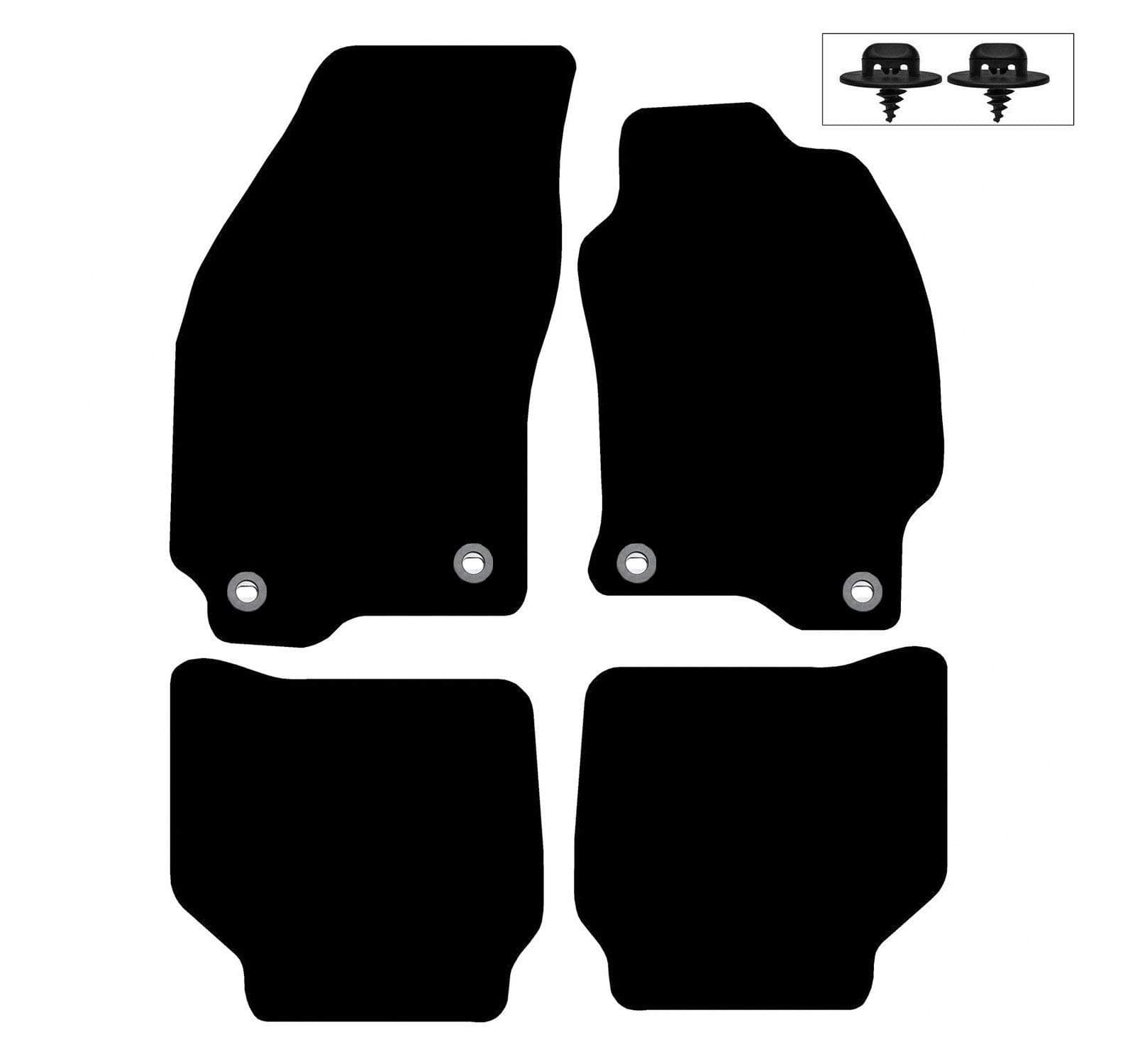 Carsio CARP-CUT-7008-(32x4)-(5004x4) Car Mats, Black