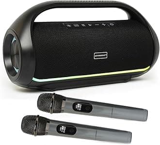 DYNASONIC S90 - IPX7 Portable Bluetooth Speaker Wireless Outdoor Speaker Stereo System Powerful Sound Player with LED Lights Micro SD USB