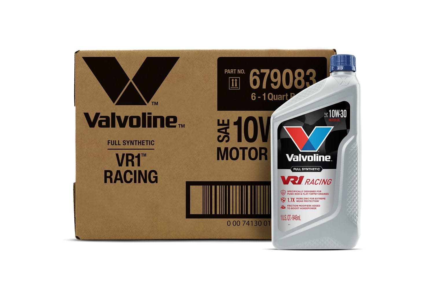 VR1 Racing Synthetic SAE 10W-30 Motor Oil 1 QT, Case of 6