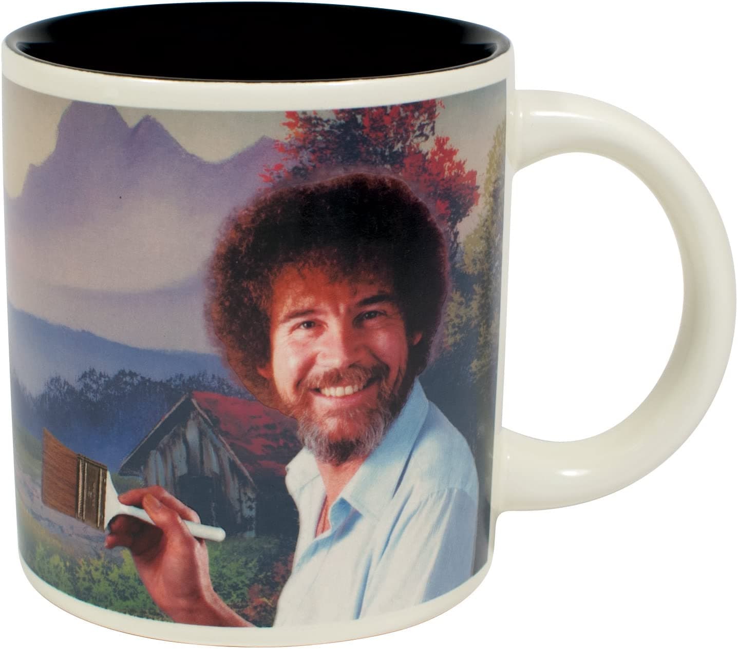 Bob Ross Heat Changing Mug - Add Coffee or Tea and a Happy Little Scene Appears - Comes in a Fun Gift Box