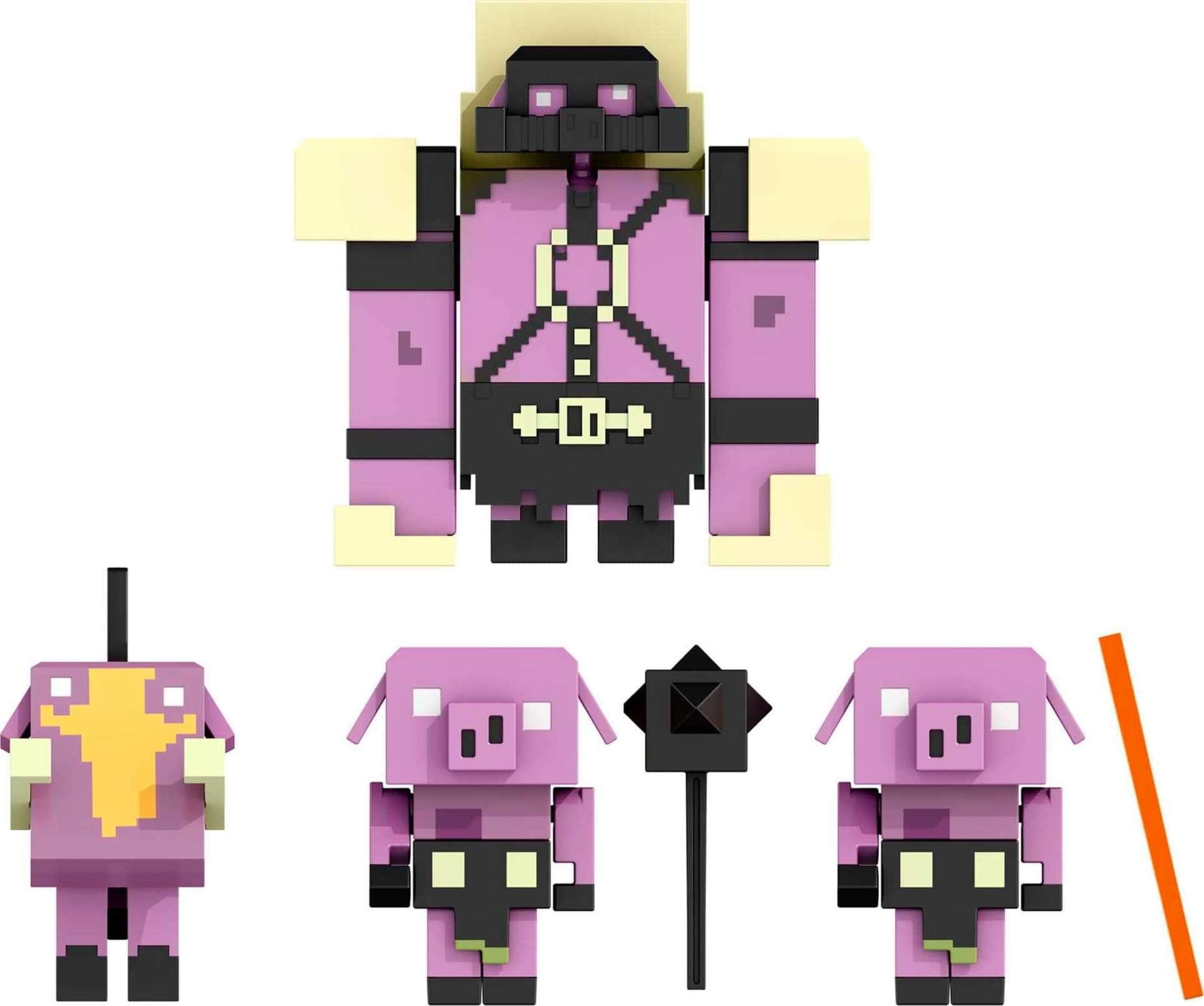 Mattel Minecraft Legends Nether Invasion Pack, Set of 4 Action Figures with Attack Action and Accessories