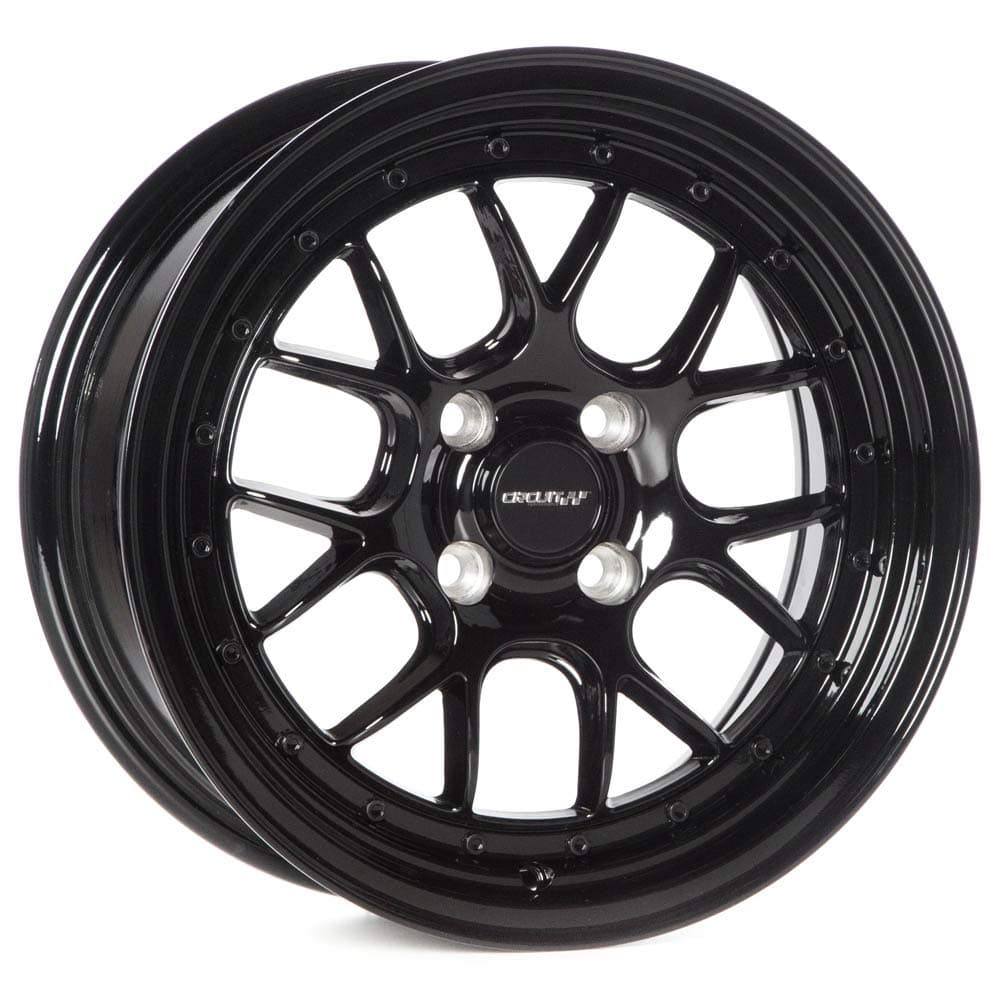 Circuit Performance CP27 15x7 Full Gloss Black 4-100 [+35mm] Wheels Rims compatible with Honda Civic, Acura Integra, Mazda Miata