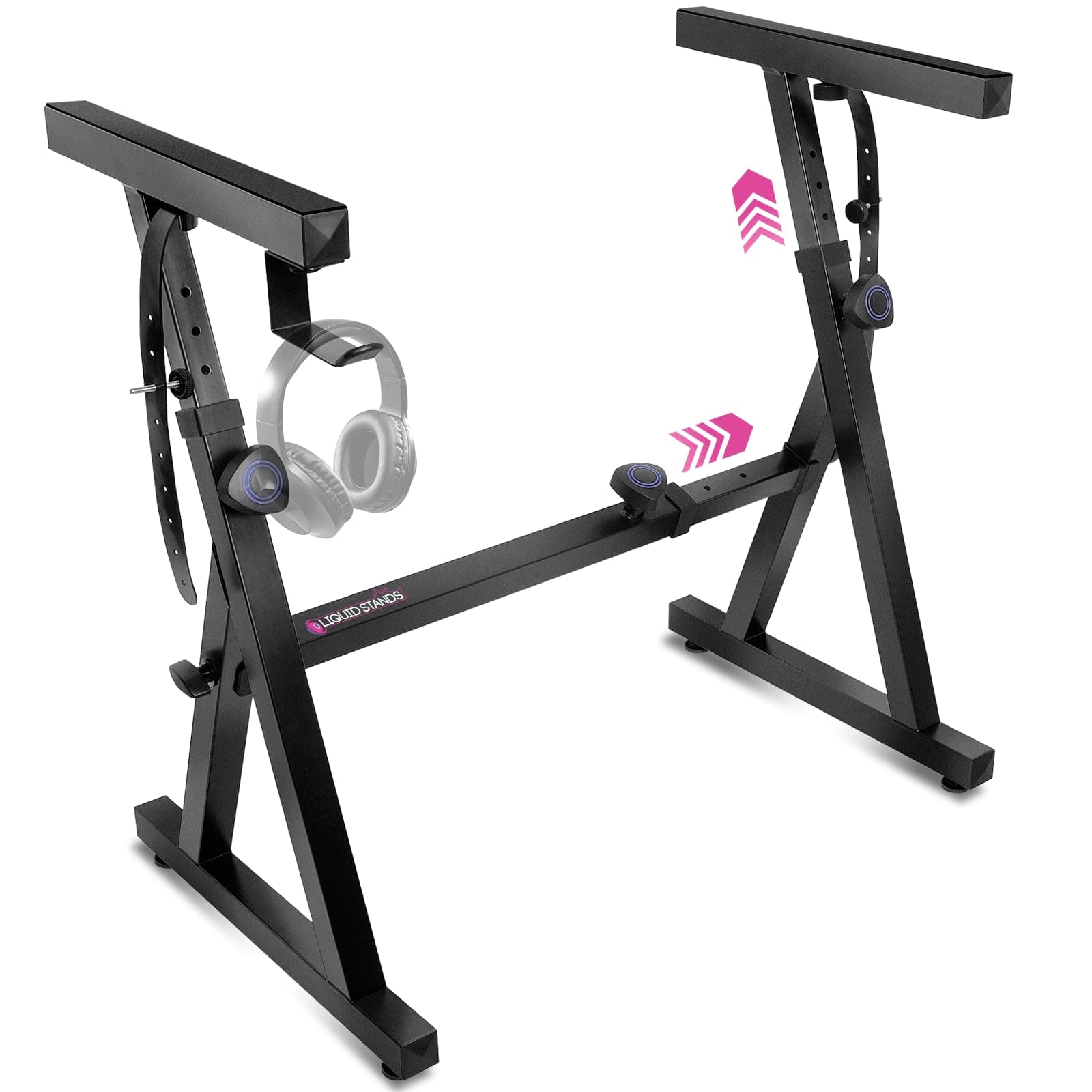 Plixio Piano Keyboard Stand - Z Style Adjustable and Portable Heavy Duty Music Stand for Kids and Adults (Fits 54-88 Key Electric Pianos)