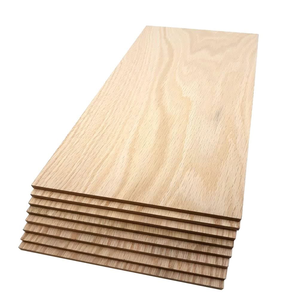 Red Oak Planks - 8-Pack Unfinished Oak Craft Wood - 1/4’’ (6mm) 100% Pure Hardwood - Laser Engraving Blanks - Red Oak Wood Planks for Crafts and Gifts