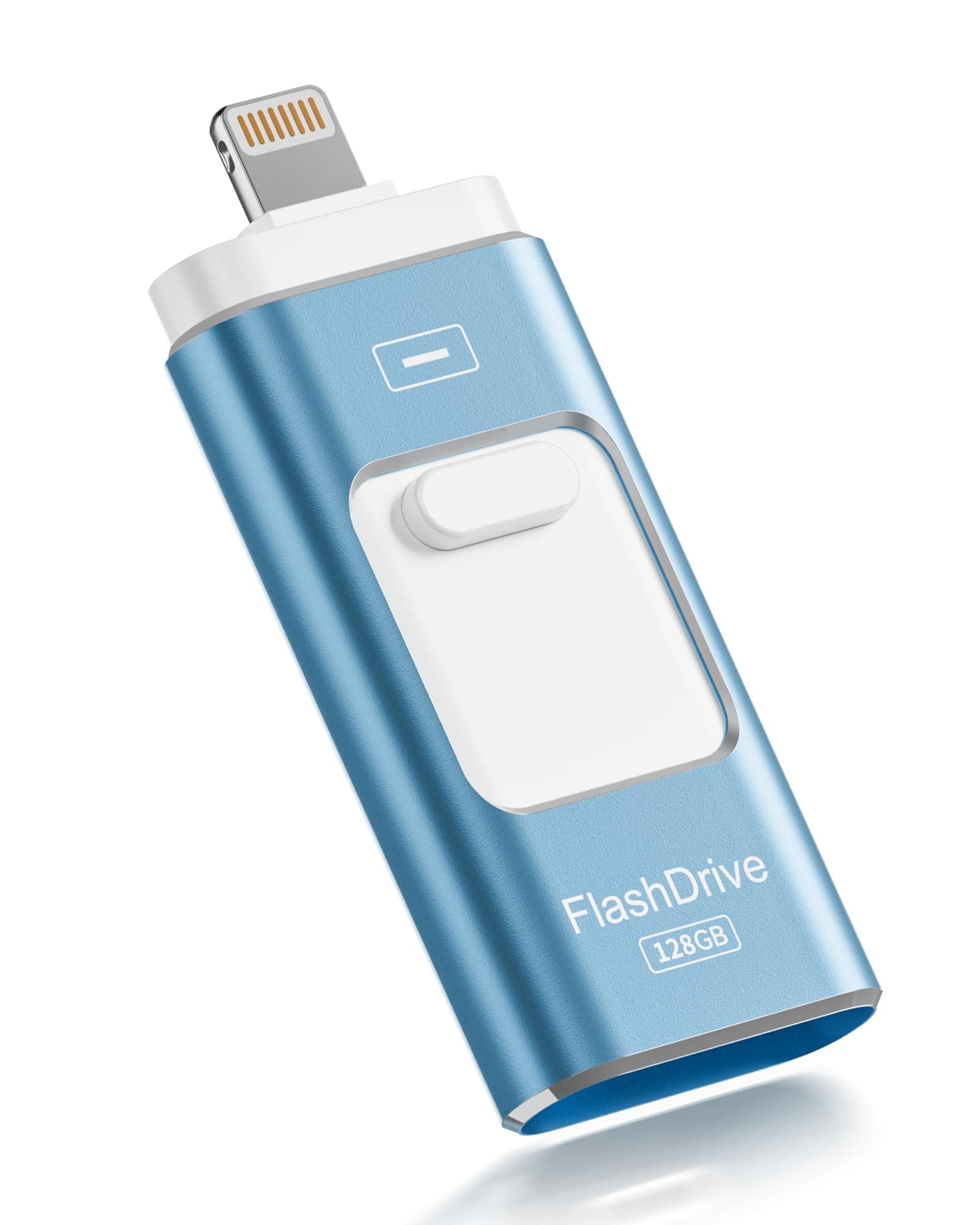 Apple MFi Certified 128GB Flash Drive for iPhone Thumb Drive Photo Stick, USB Memory Stick iPhone Flash Drive for Photos Videos, High Speed Jump Drive Compatible for iPhone/iPad/Android/PC (Blue)