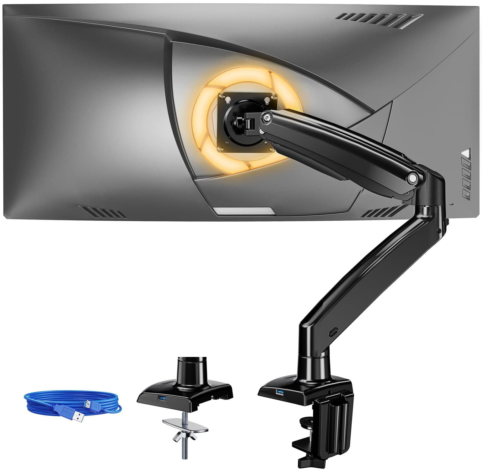 ErGear 13 to 49 inches Single Monitor Mount for Ultrawide Screens,Holds 26.5lbs,Heavy Duty Single Monitor Arm,Single Monitor Stand with Swivel,Tilt,Rotation for Home and Office,VESA 75/100mm