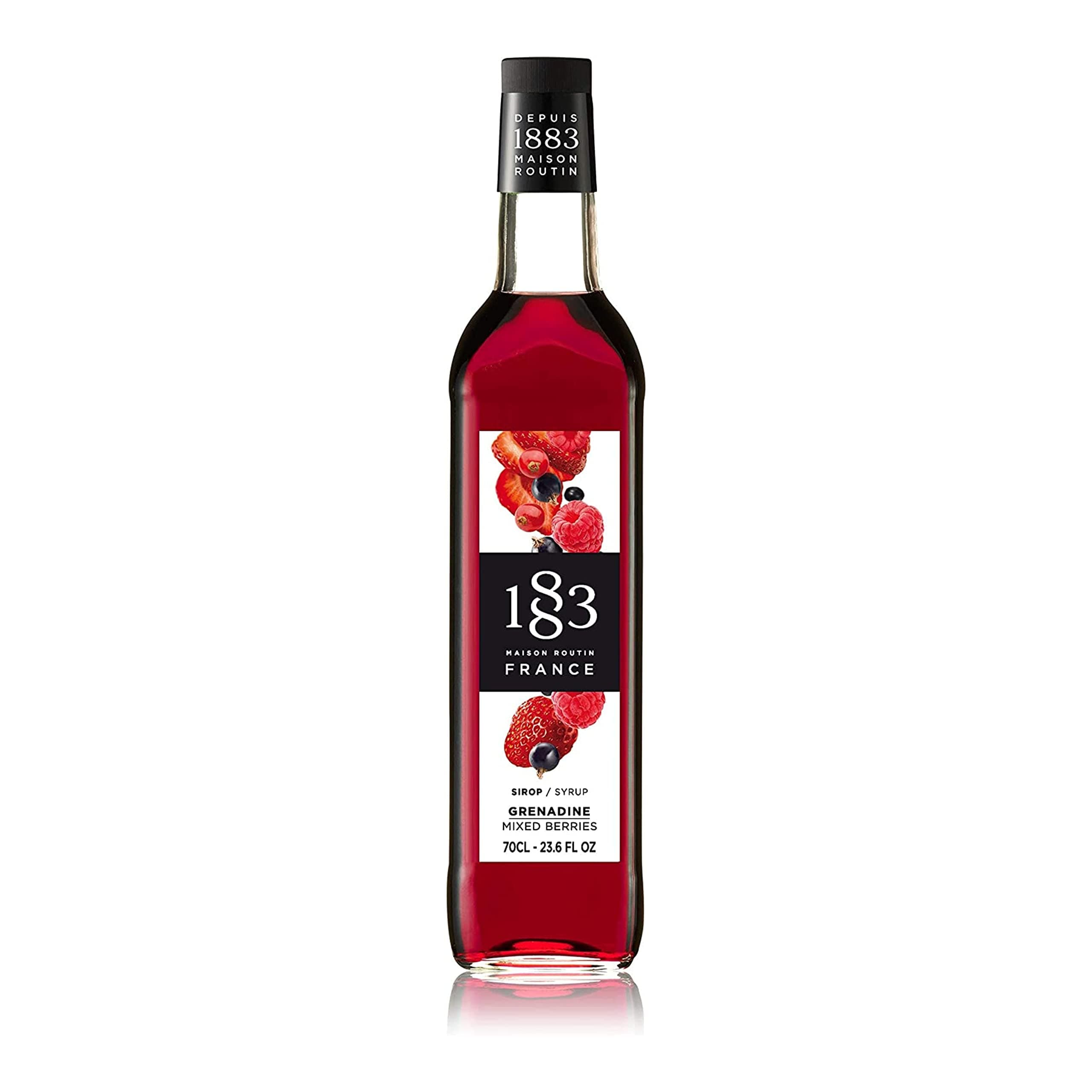 Premium Grenadine Mixed Berries Syrup for Home Cocktail Making, Mocktails & Desserts Glass 700ml