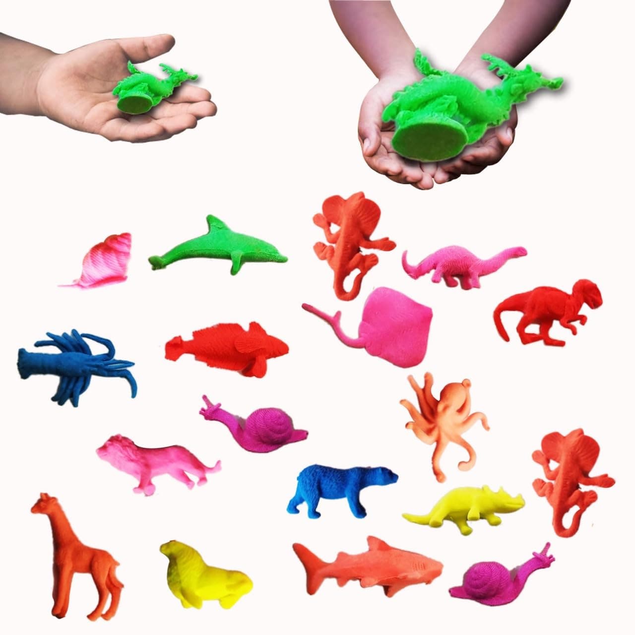 Water Growing Creatures - 20 Animal Designs | Reusable Fun Toy | Educational & Learning Toy for Toddlers, Boys & Girls | Ideal as Birthday Return Gifts,multicolor