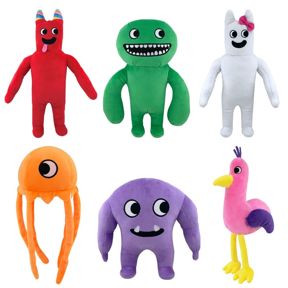 ADILAIDUN Garten of Banban Plush,2023 Horror Game Garten of Banban Jumbo Josh Plush Toys,Garten of Banban Plush Toy Doll for Kids Friends Birthday Gifts (Green-6pcs), 9.8 inches