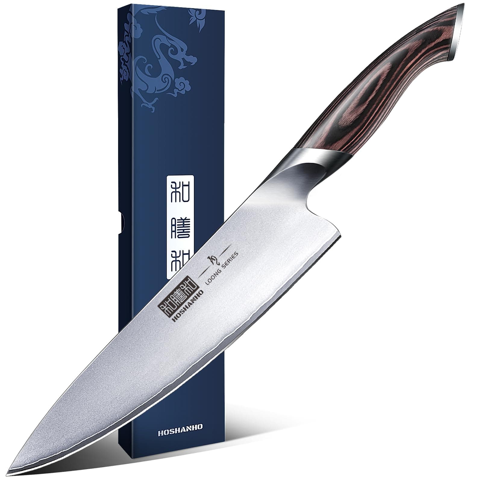 Kitchen Knife in Japanese High Carbon Steel, Professional High-Class Chef's Knife 8 inch, Non-slip Ultra Sharp Cooking Knives with Ergonomic Handle
