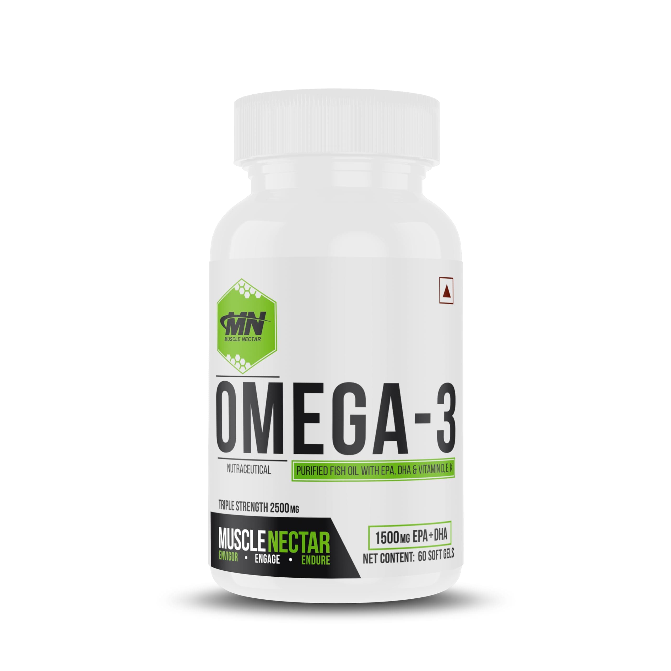 (MN) Omega 3 Fish Oil Triple Strength 2500mg for Men & Women - Molecularly Distilled (1500mg EPA/DHA) (60 Soft gels)