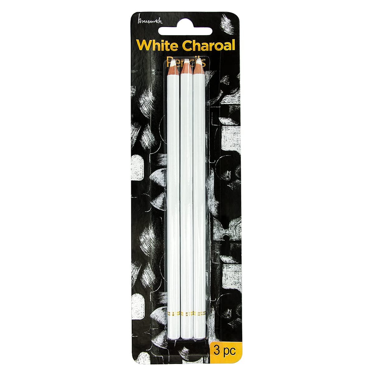 Professional White Charcoal Pencils Set - 3 Pieces Sketch Highlight White Pencils for Drawing, Sketching, Shading, Blending, Adding Highlights