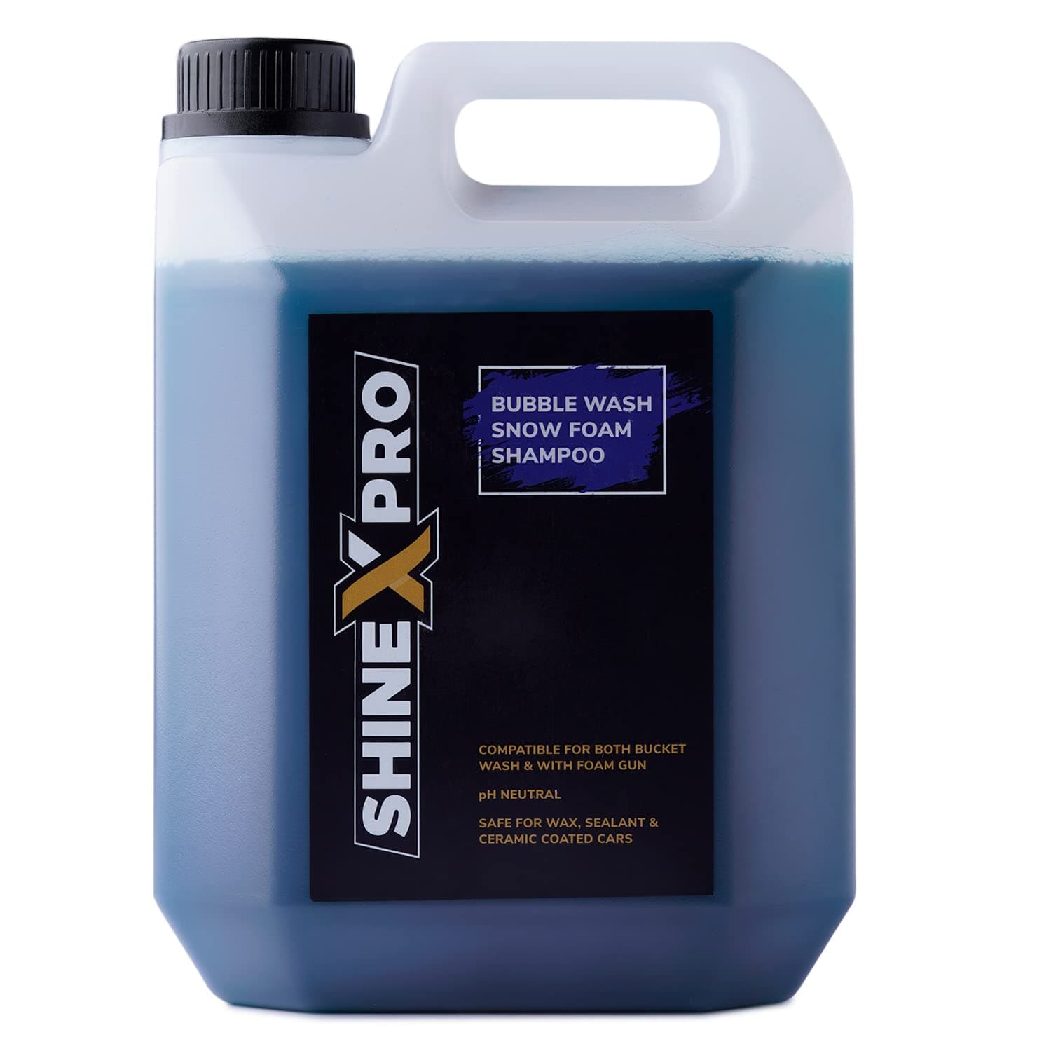 - ShineXPro 2.7 Ltr Foam Car Wash Shampoo Concentrate - pH Neutral, Thick Suds With Shine Enhancing Formula - Bubblewash Snow Car Foam Shampoo That Works With Both Bucket Wash And Foam Cannon