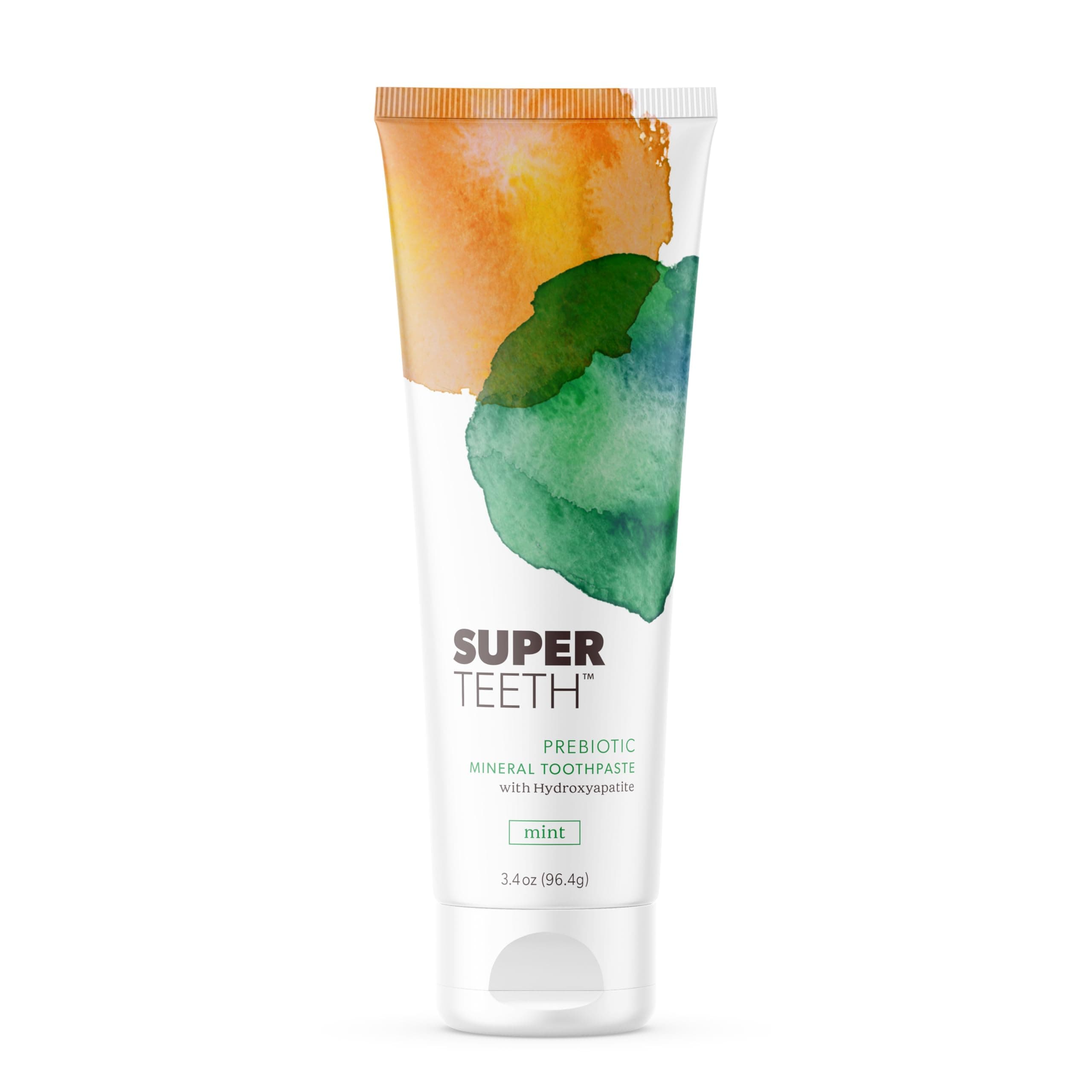 SuperTeeth Hydroxyapatite, Fluoride-Free Toothpaste with Prebiotics & Xylitol | Remineralizing Toothpaste that Freshens Breath, Fights Cavities & Plaque Buildup | Mint Flavored, Made in the USA