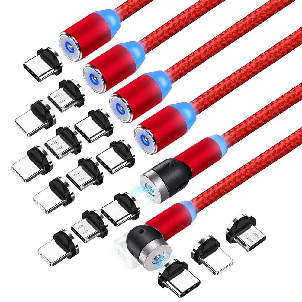 Magnetic Charging Cable 6-Pack （ Red）