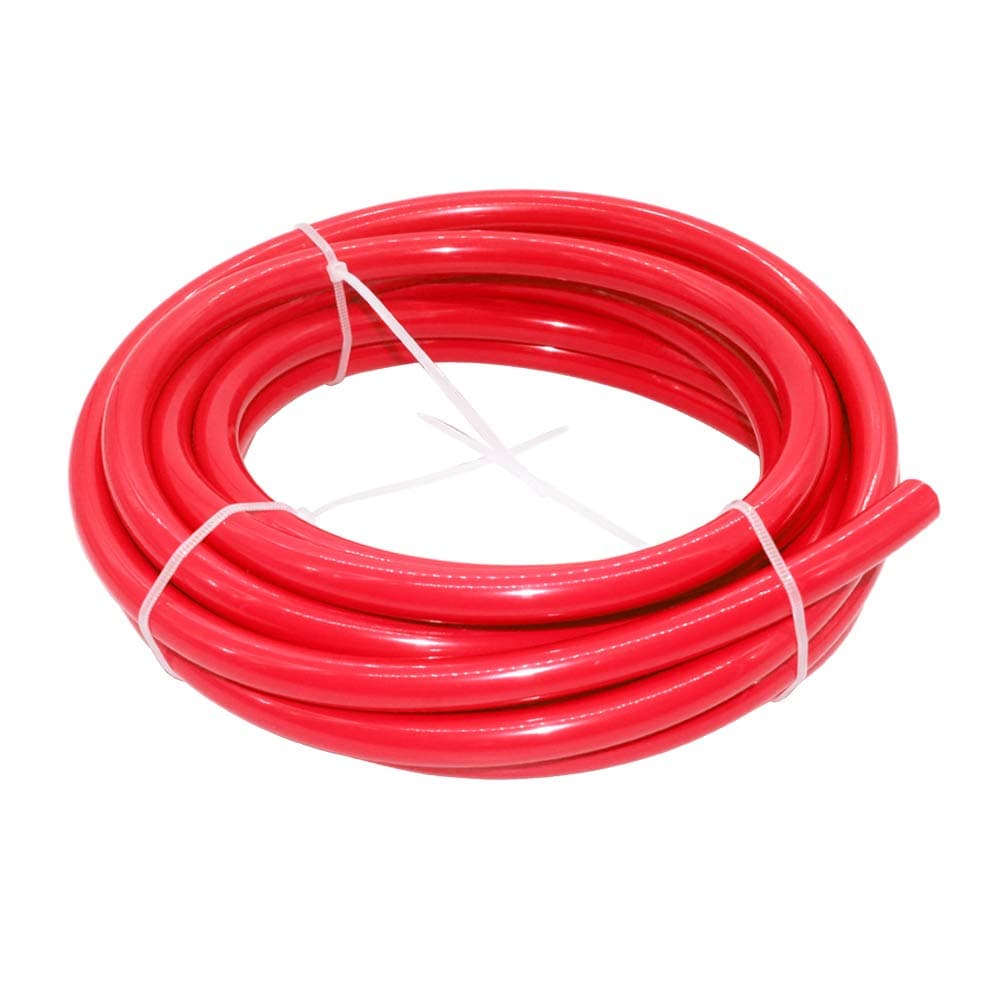 Beduan 8 mm OD Pneumatic Air Line Tubing Nylon Air Hose for Fluid Transfer or Air Brake System 32.8ft (Red)