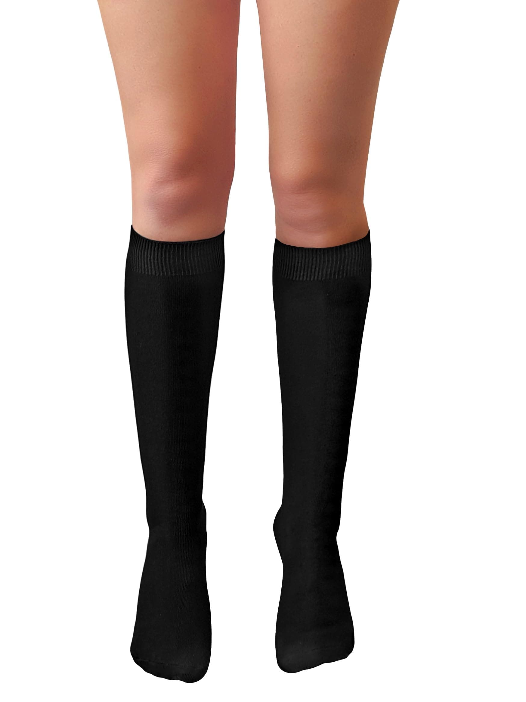 Girls Soft Cotton Rich Plain Knee High School Socks UK Size 4-5.5