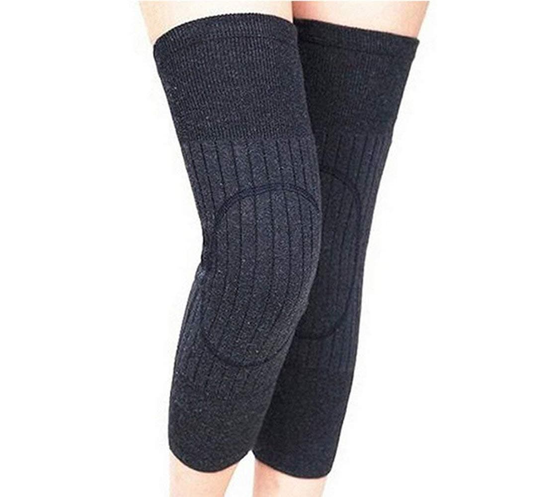 Unisex Winter Warm Thicken Cashmere Wool Knee Brace Support Pads Leg Warmers Thin Knee Sleeves for Men and Women Sports and Daily Wear (Dark Grey)