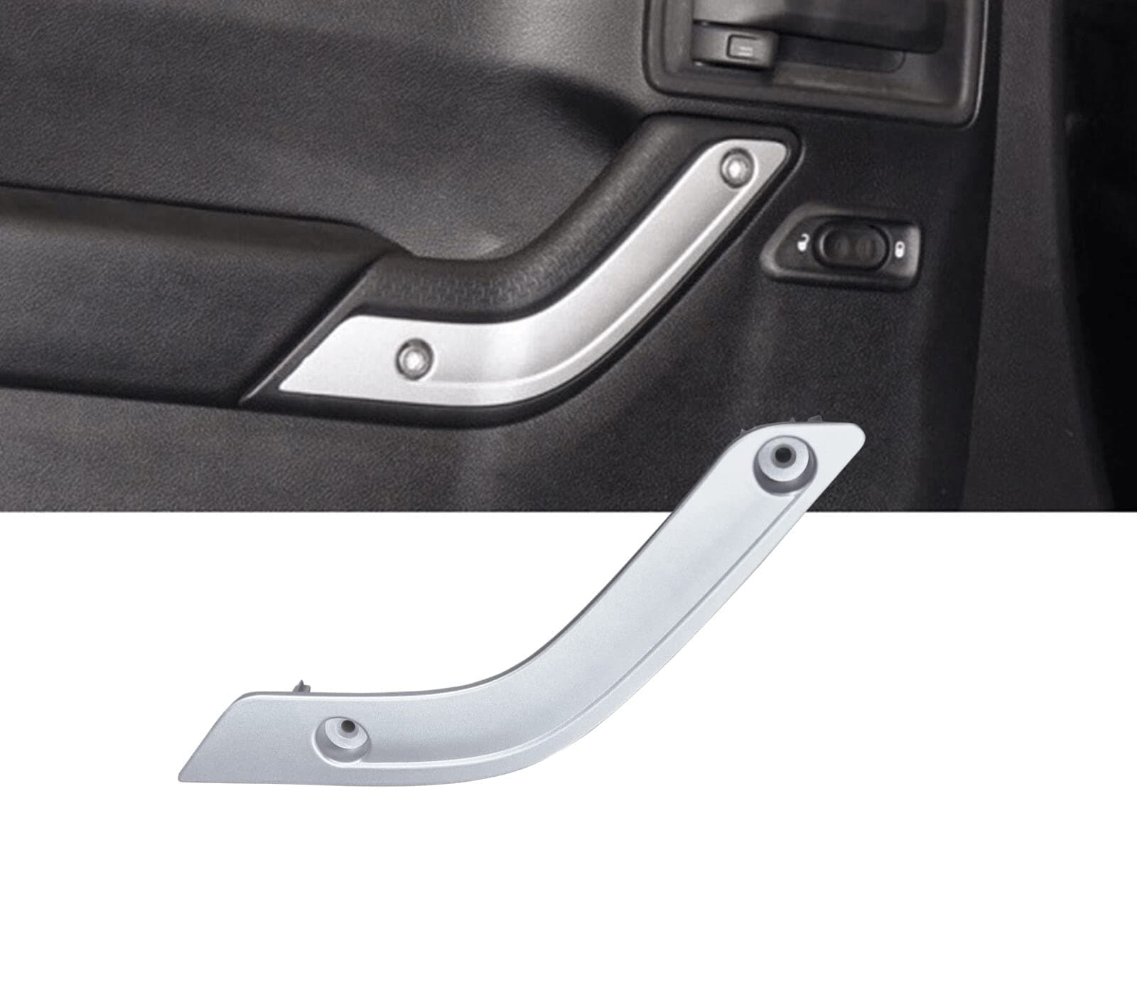 POETRYXIAO Interior Door Grab Handle Inserts Cover Trim for 2011-2018 Jeep Wrangler JK, Wrangler OEM #1RC72JAHAD,Wrangler Accessories
