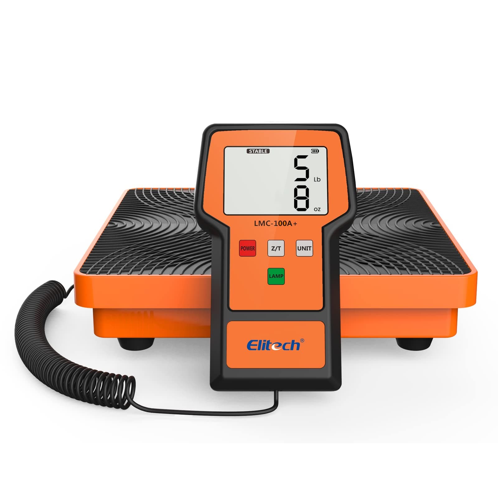 Elitech LMC-100A+ 220Lbs Refrigerant Scale Electronic Freon Charging Recovery Weight Scale for HVAC with Case