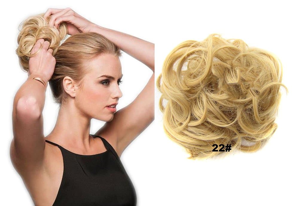 ShowPower HAIR EXTENSIONS CURLY OR MESSY DRAWSTRING UPDO BUN ADD BODY Dirty blonde 22#