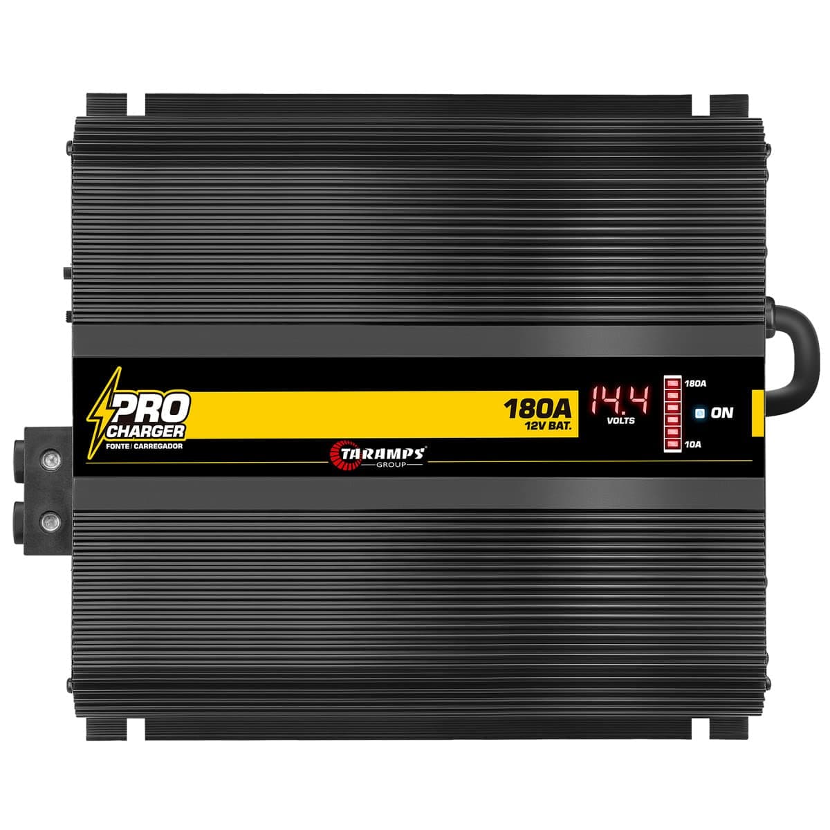 Taramp's Pro Charger 180A Power Supply with Voltmeter 12.6 to 14.4 VDC Battery Charger Smart Cooler Power LED Indicator, Efficiency 127V to 220V AC Input Voltage, Black