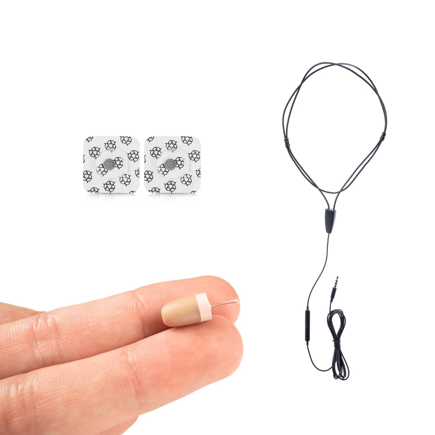 Spy Earpiece Hidden Wireless Earphones Invisible Headset Phone Microphone for Exam - Mini Secret Headphone Listening Device Hearing Ear Cheating Earbuds (Spy Earpiece Vip Pro SuperMini Beige)