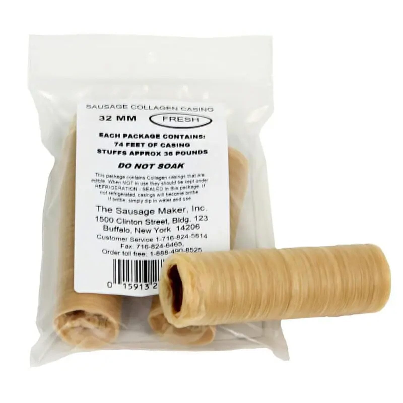 The Sausage Maker - Fresh Collagen Sausage Casings, 32mm (1 1/4")