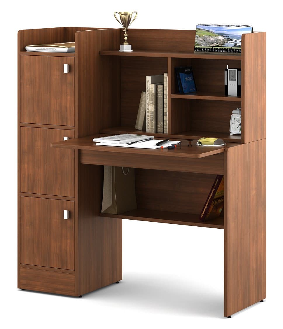 Study Table | 3 Year Warranty | Winner|Study Desk with Book Shelf, Office Table, Study Table for Adults, Table with 4 Shelves and 3 Shutter Storage | Engineered Wood |Walnut Rigato