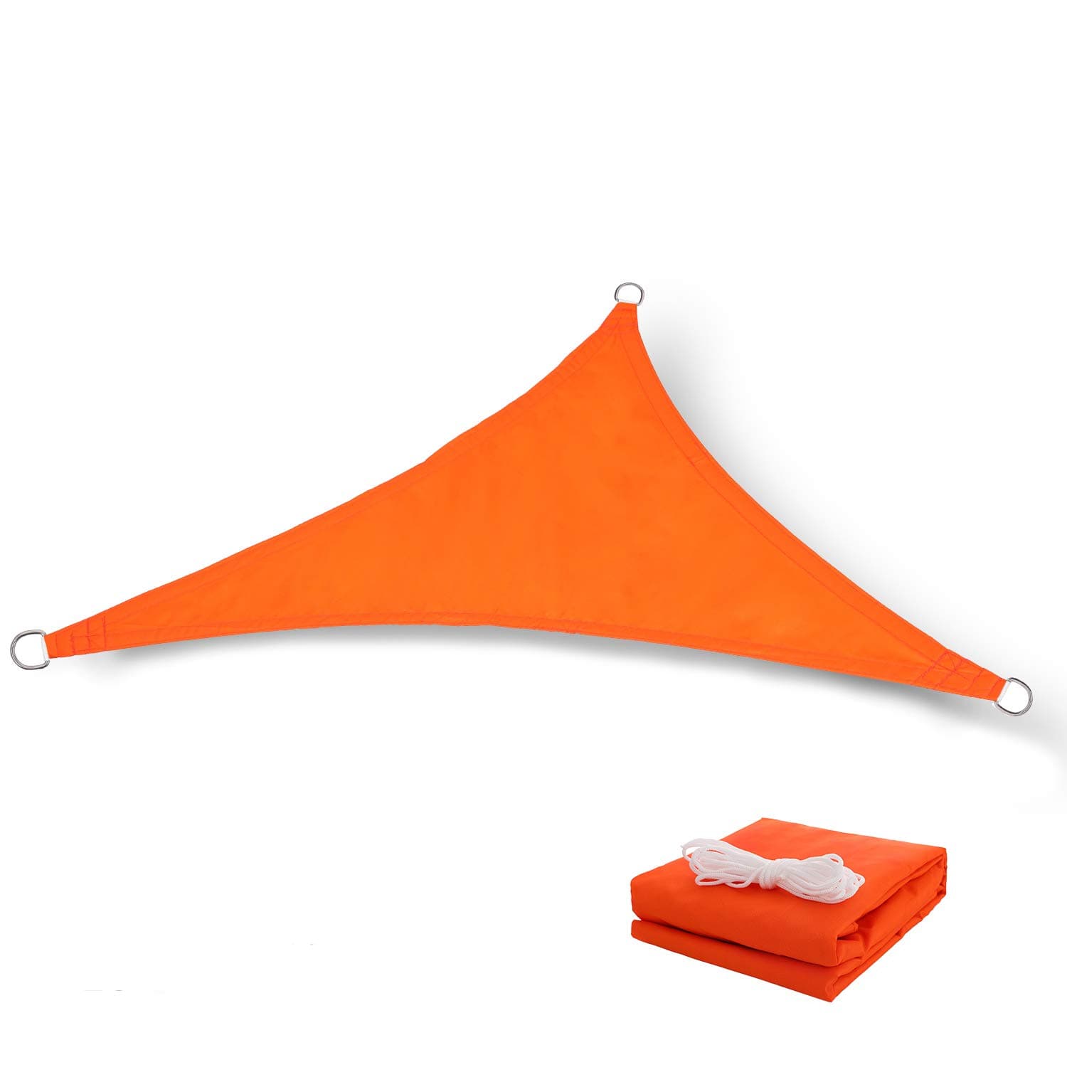 Tuosite Terylene Waterproof Sun Shade Sail UV Blocker Sunshade Patio Equilateral Triangle Knitted 220 GSM Block Fabric Pergola Carport Awning 16' x 16' x 16' in Color Orange