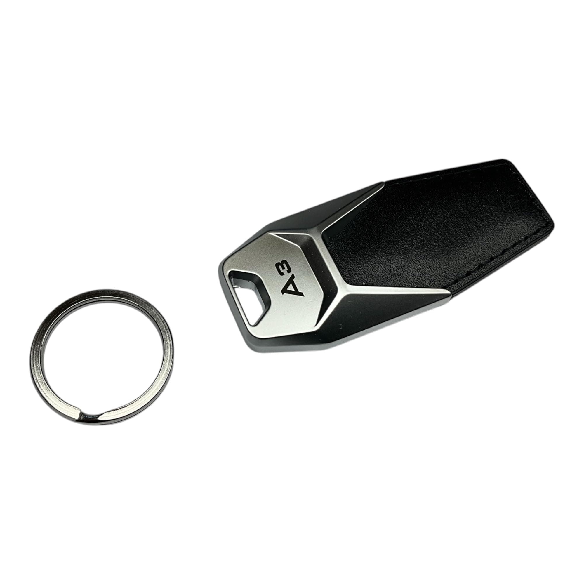 Audi collection 3181900603 Audi A3 Leather Keyring Black/Silver
