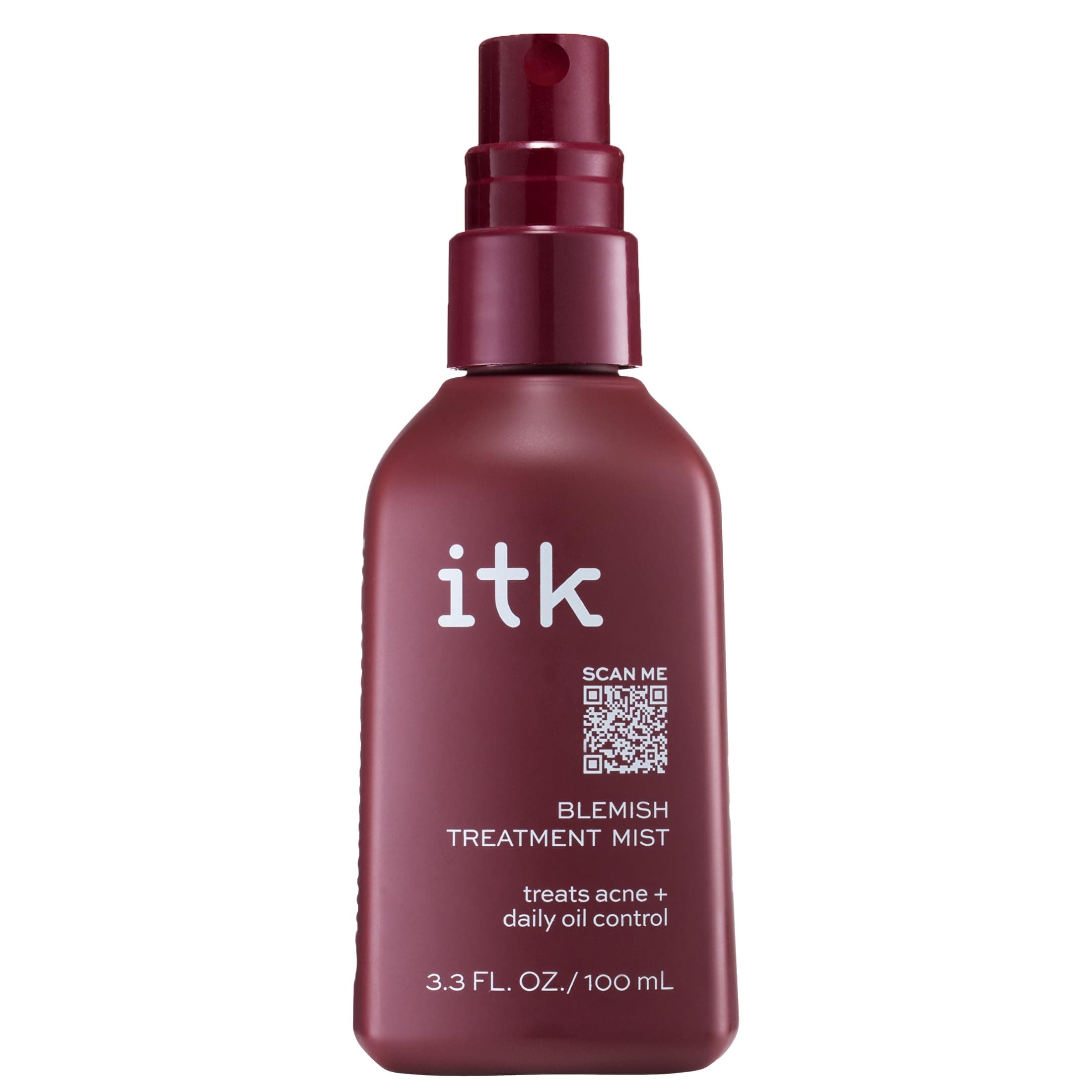 ITK Skincare 2% Salicylic Acid Spray for Face & Body Acne - Blemish-Fighting Treatment for Body Acne, Bacne, Blackheads, Pimples & Blemishes - BHA Blemish Facial Mist Post Workout - 3.3oz Spray Bottle