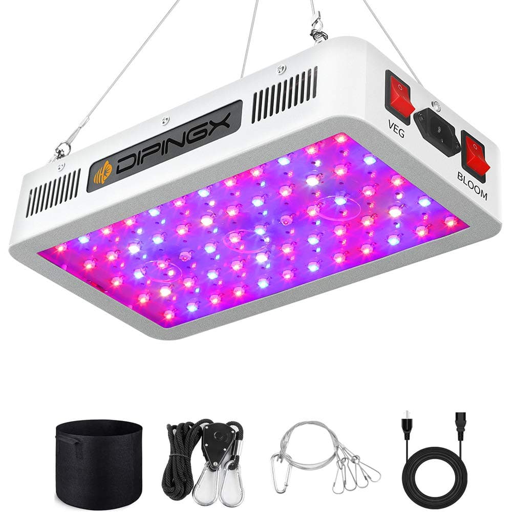 Upgraded Full Spectrum Led Grow Light 600W Veg&Bloom Double Switch Led Growing Lamp for Greenhouse Indoor Plant Veg and Flower(Dual-Chip 10W LEDs 60Pcs) (600W)