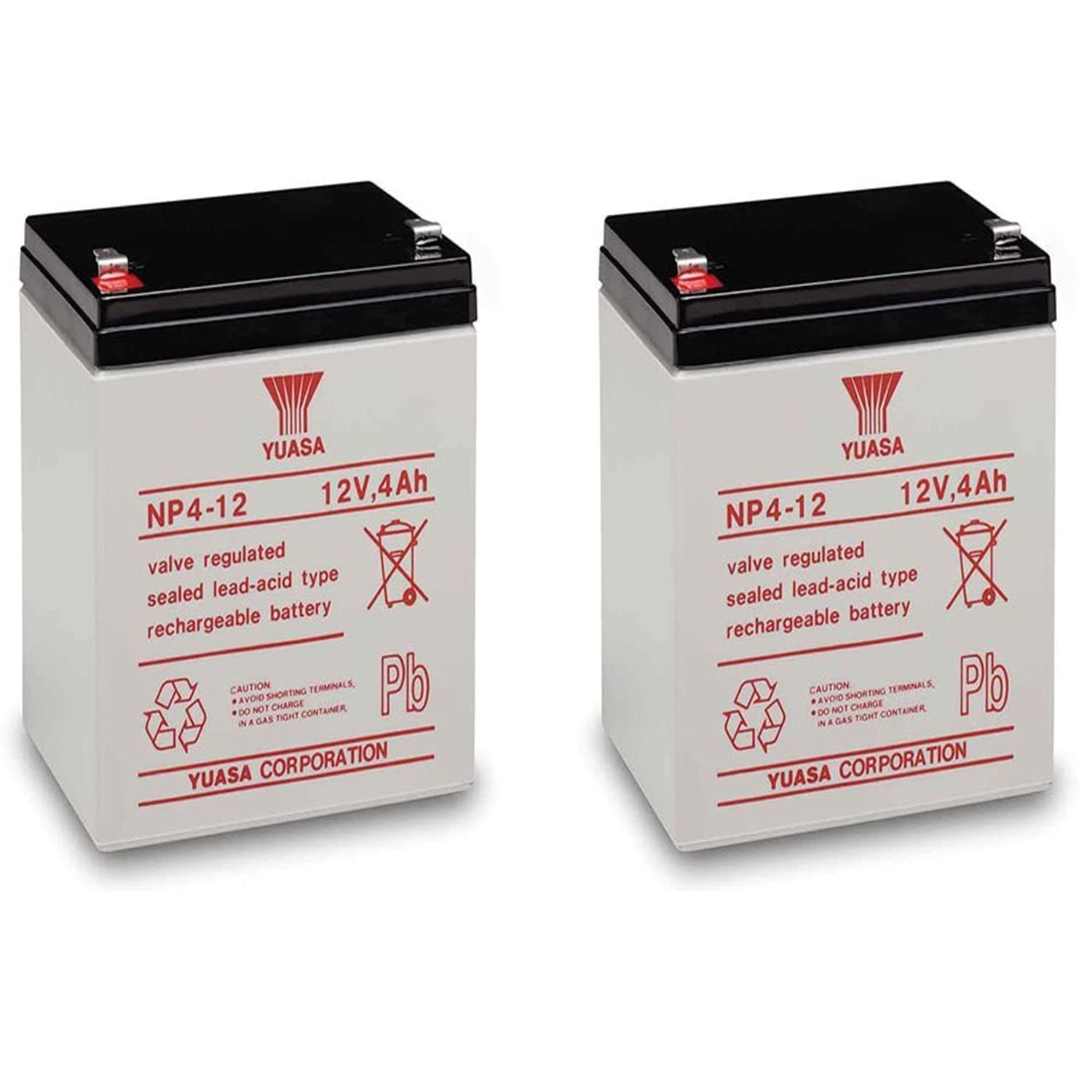 NP4-12 Battery 12 Volt 4 Amp Sealed Lead Acid Battery (2)
