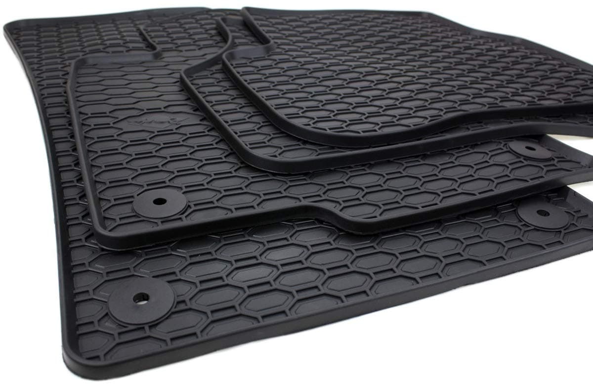Kfzpremiumteile24 Quality Rubber Floor Mats, Black, Set of 4
