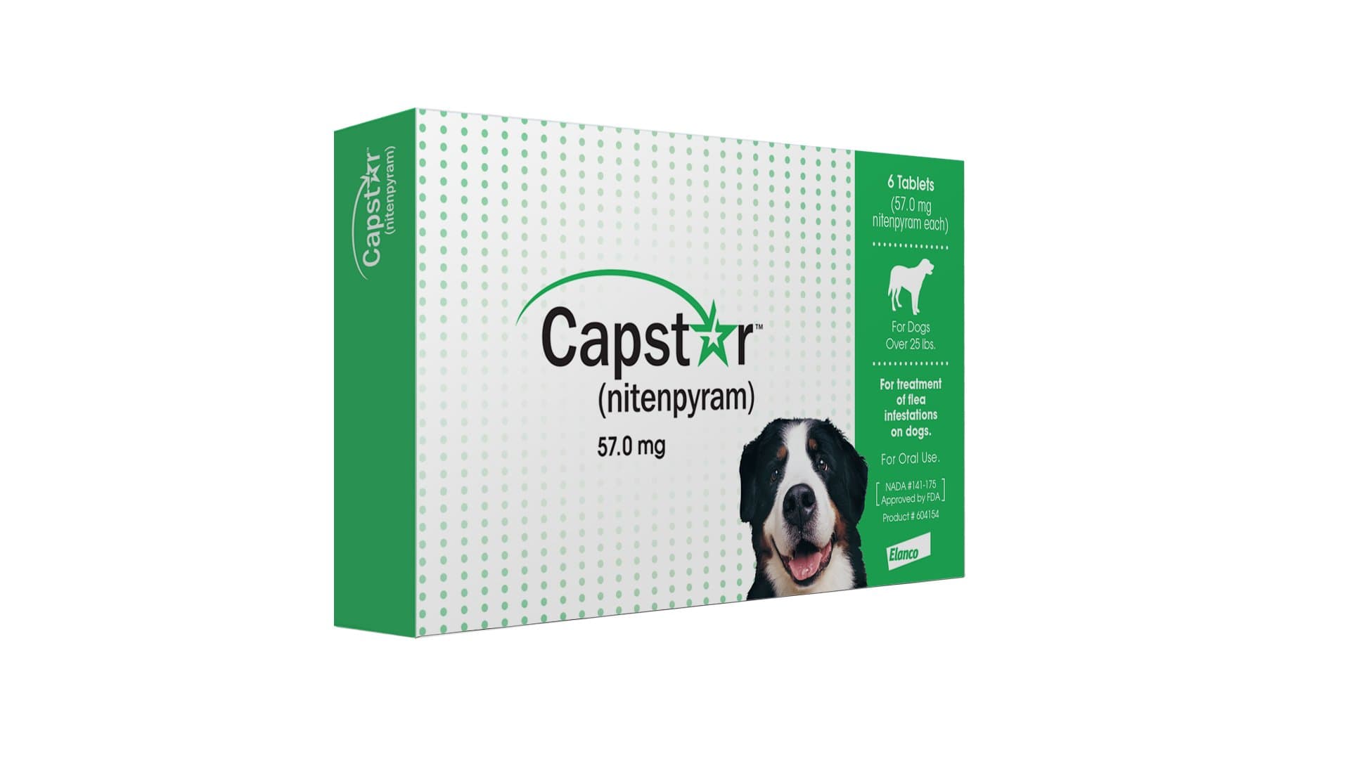CapstarGreen Box Flea Oral Treatment for Large Dogs Over 25lbs. 6 Pill/tablets (CA4925Y07AM)