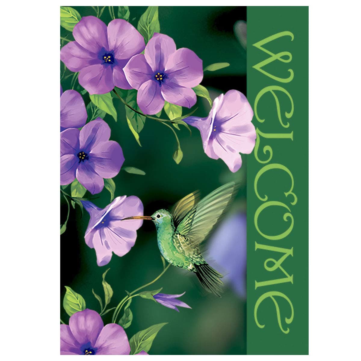 Morigins Welcome Hummingbirds Double Sided Decorative Spring Summer Flower House Flag 28"x40"