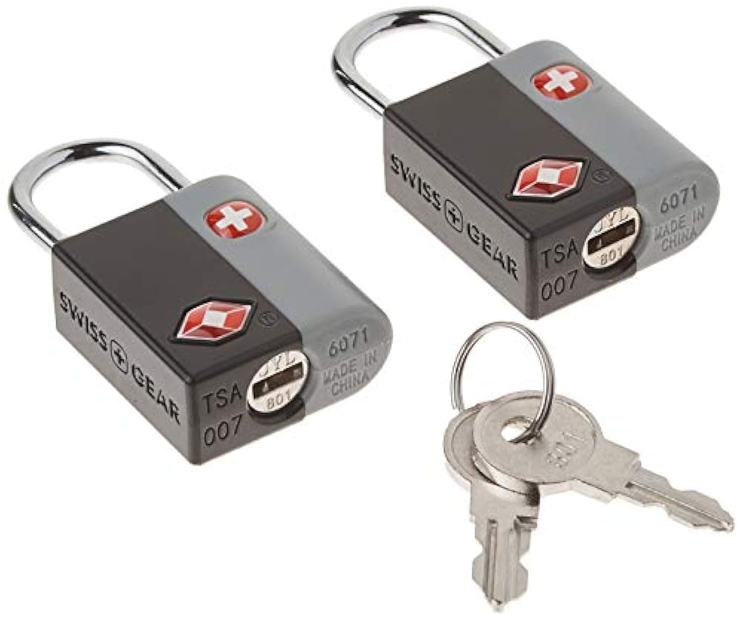 SwissGearTSA-Approved Travel Sentry Luggage Locks - Set of 2 Mini Locks with 2 Keys, Black, One Size