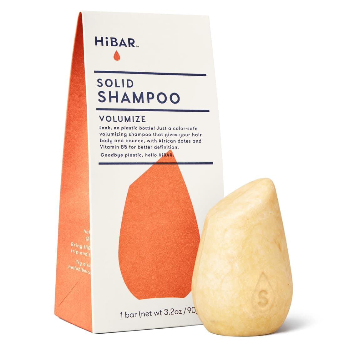 Volumize Shampoo Bar - For Fine & Flat Hair - Add Body, Definition & Volume - With African Dates & Vitamin B5 - Plastic-Free - Soap, Paraben & Sulfate-Free - Color Safe & Vegan -1 Solid Bar