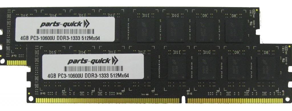 8GB (2 X 4GB) Memory Upgrade for EliteGroup (ECS) H61H2-I2 Motherboard DDR3 PC3-10600 1333MHz DIMM RAM (PARTS-QUICK Brand)