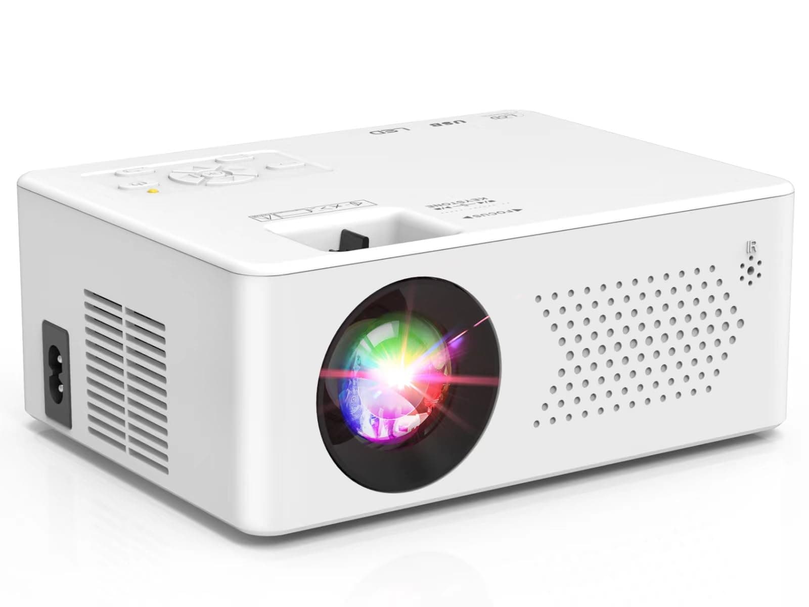 Mini Projector 7500L, Full HD 1080P Supported Portable Outdoor Movie Projector for iOS, Android, Windows, Compatible with TV Stick/HDMI/Smartphone/PS4/USB [Remote Control Included]
