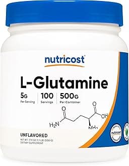 L-Glutamine Powder - Gluten Free & Non-GMO (500 g, Unflavored)