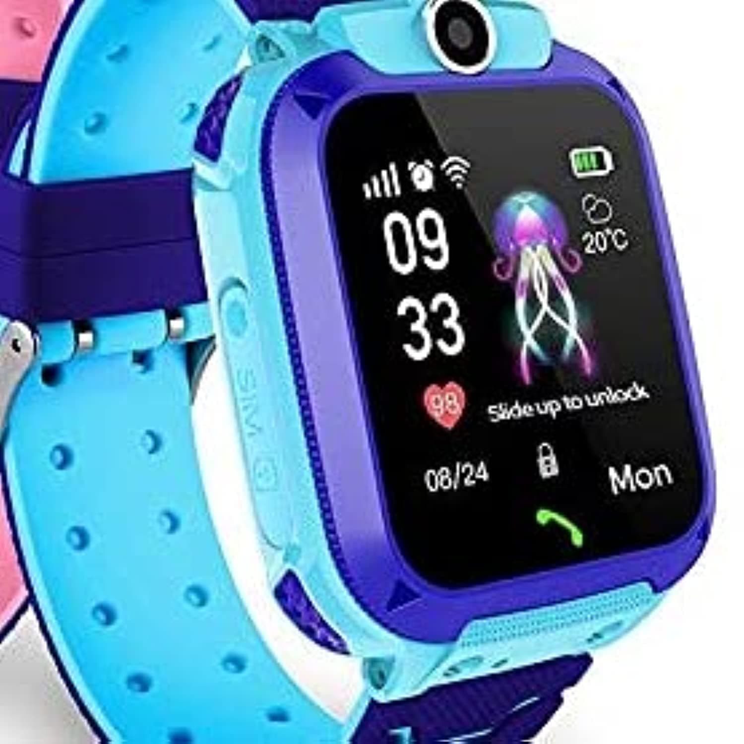 Model Q12 GPS Smartwatch for iOS Android, Kids (Blue)