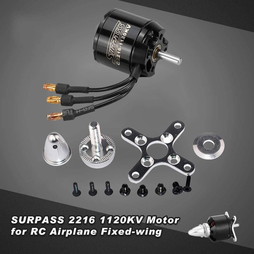 GreatFun RC Accessories Kit, High Performance 2216 1120KV 14 Poles Brushless Motor for RC Airplane Fixed-wing Glider Quadcopter Helicopter Aircraft