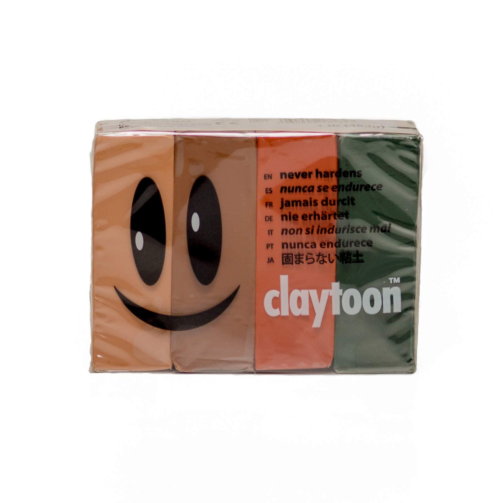 Van Aken International – Claytoon – Non-Hardening Modeling Clay – VA18165 – Earth – Beige, Brown, Terra Cotta, Dark Green – 1 Pound Set (4-1/4 Pound Bars) – claymation, Gluten-Free, Non-Toxic