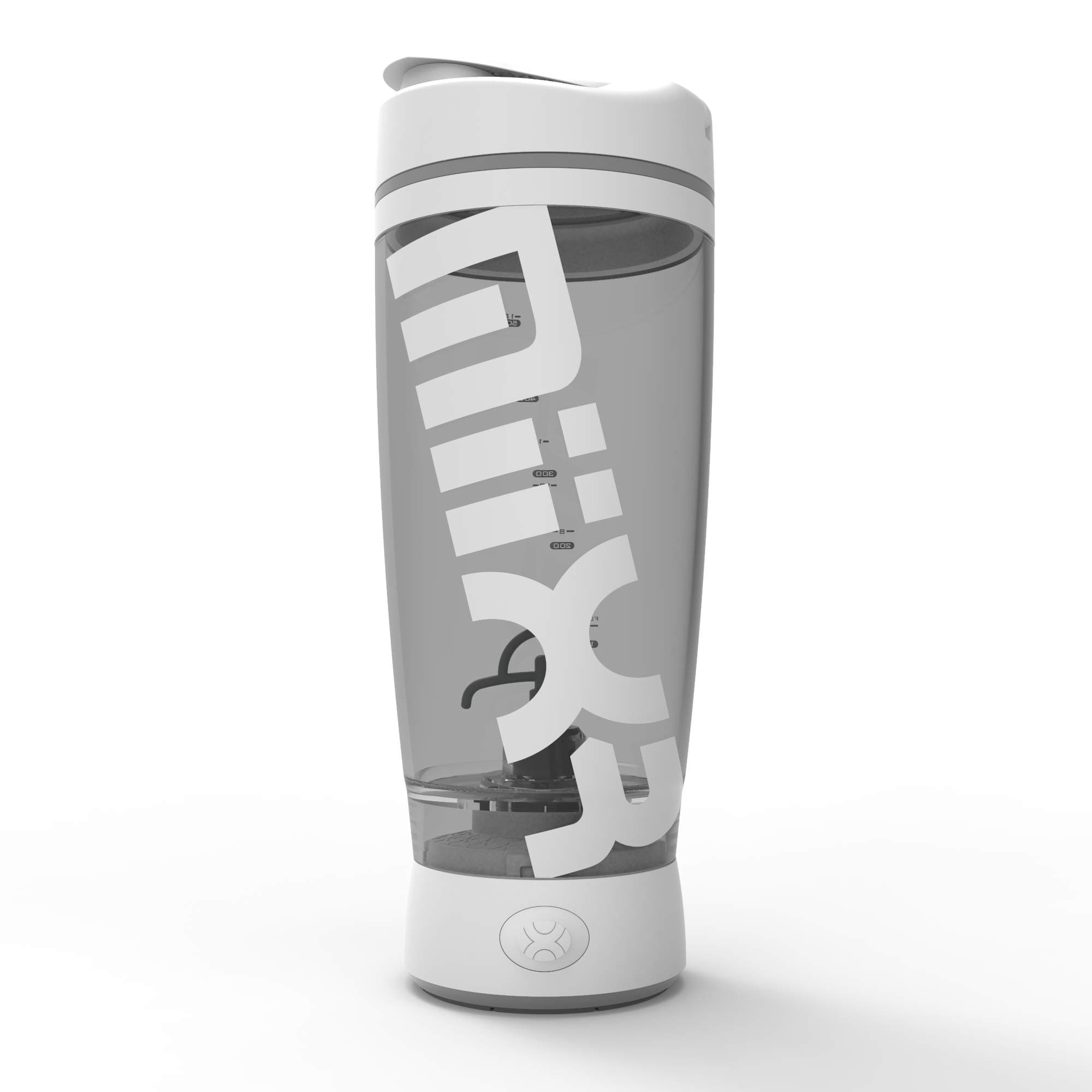Promixx Original Shaker Bottle (MiiXR Edition) - Battery-powered for Smooth Protein Shakes - BPA Free, 20oz Cup (White/Gray)