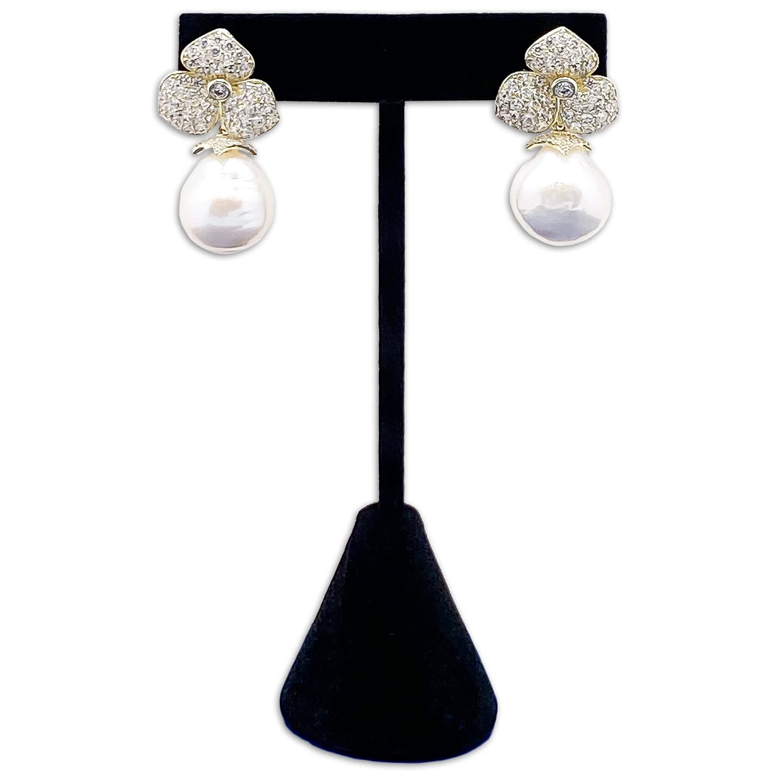 TheDisplayGuys For Your Modern Living - 4-3/4 in Black Velvet T-Shape Earrings Display Stand - Jewelry Tower (Single)