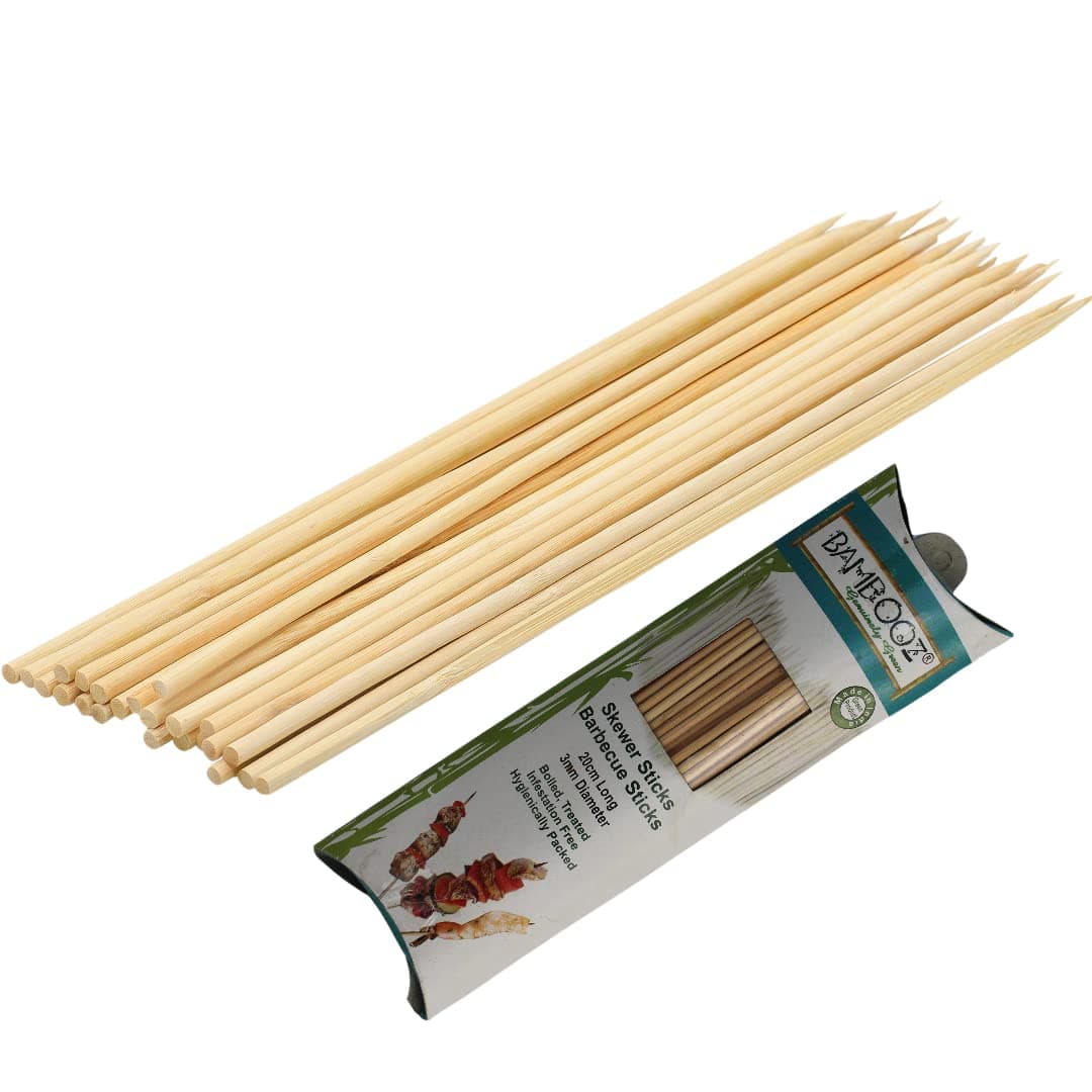 BAMBOOOZ Bamboo Skewer Stick 8 INCH- 100 nos
